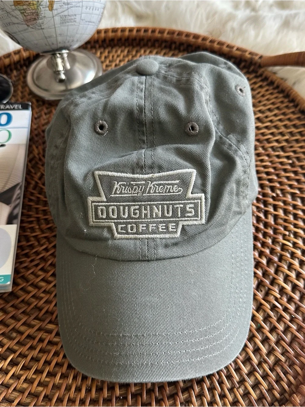 Krispy Kreme Doughnuts Coffee Olive Green Adjustable Baseball Cap